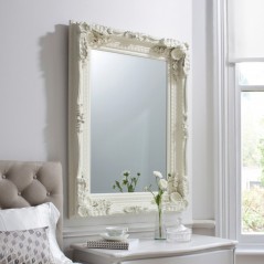 Carved Louis Mirror Cream W895 x H1200mm